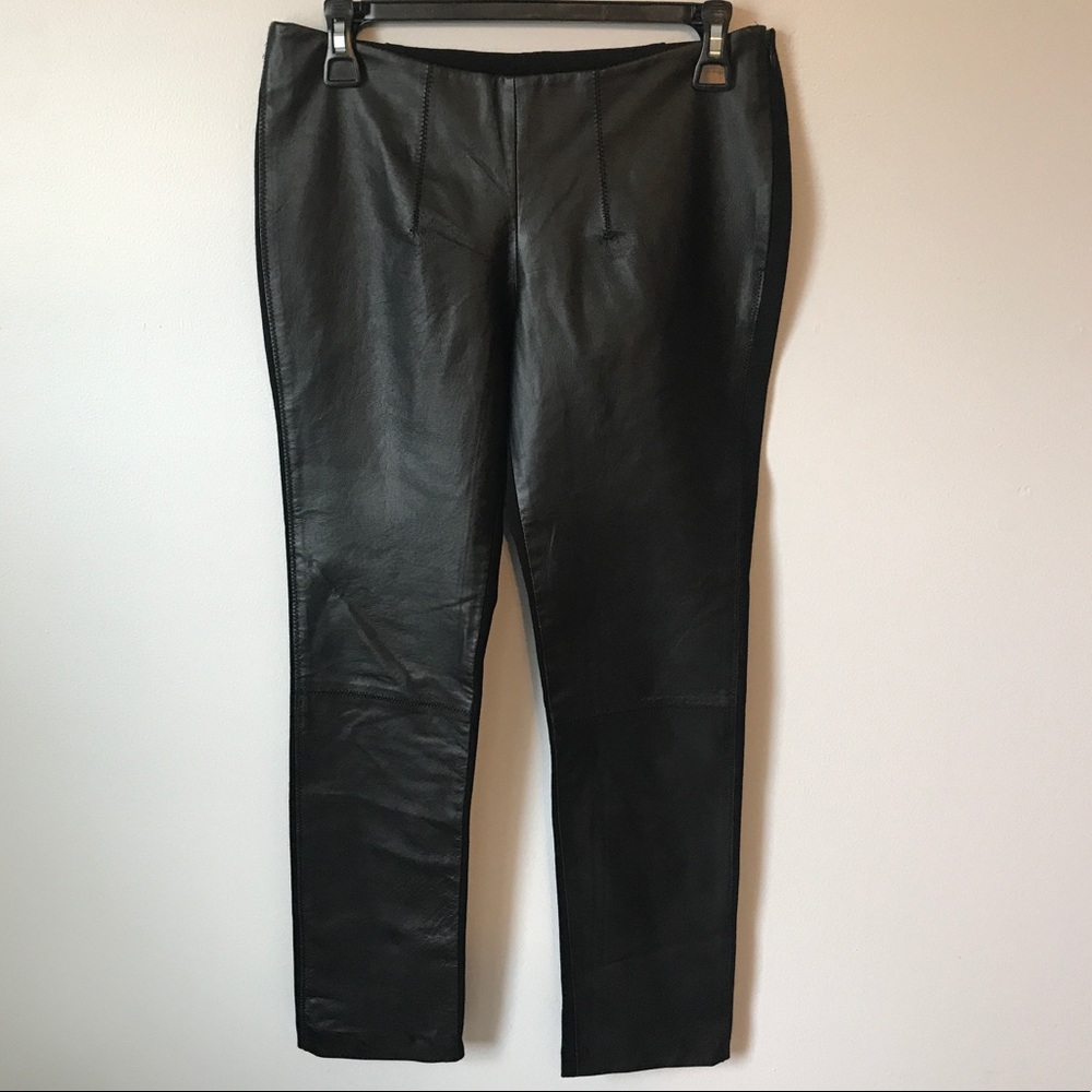 My Tribe | Genuine Leather Front Cropped Pant